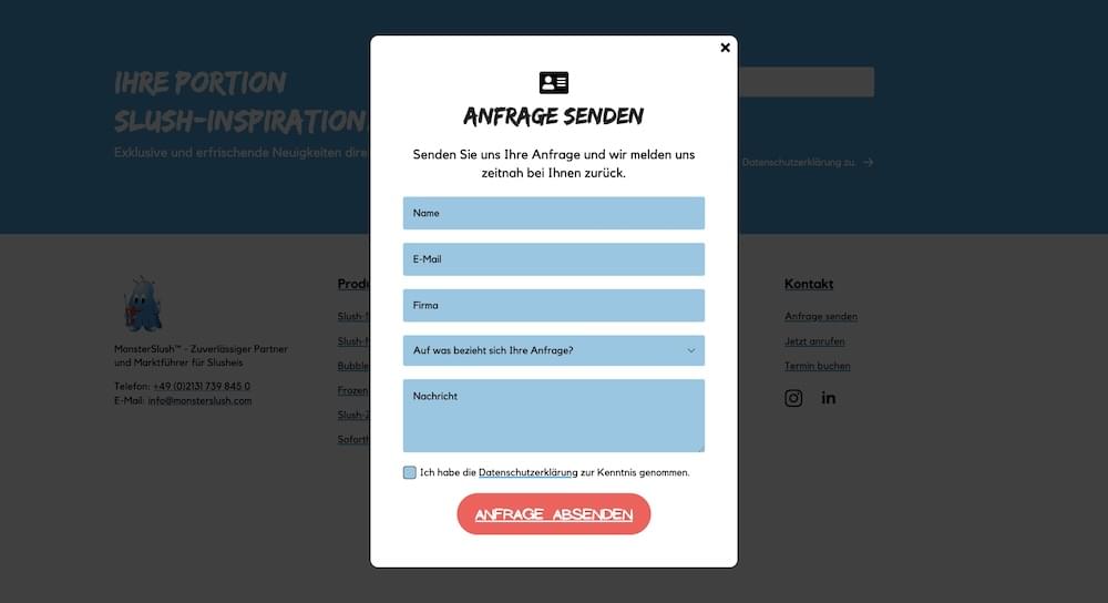 Anfrage-Popup Anfrage-Popup