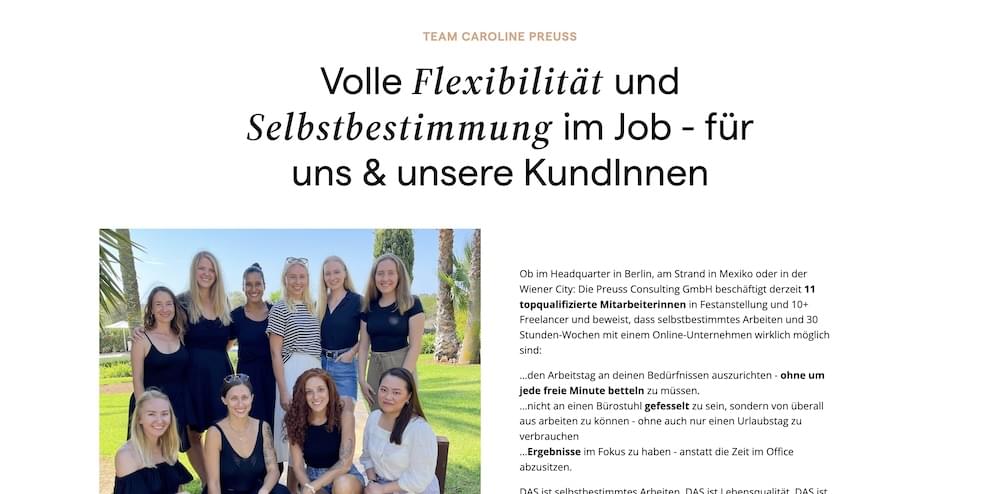 Team hinter Caroline Preuss Team hinter Caroline Preuss