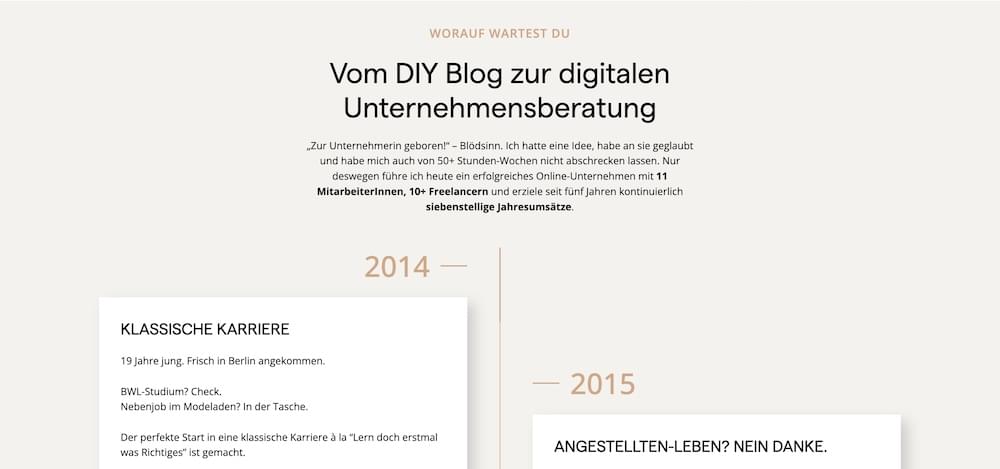 Über uns Timeline Über uns Timeline