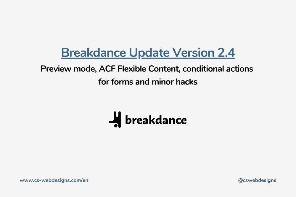 Breakdance update news for version 2.4