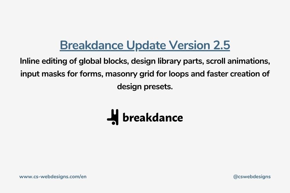 Breakdance 2.5 - Die wichtigsten Neuerungen