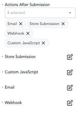 Breakdance Form Builder Aktionen