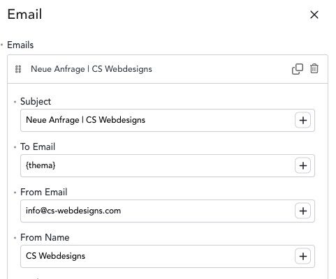 E-Mail mit Feld-ID anlegen