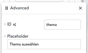 ID des Feldes eingeben